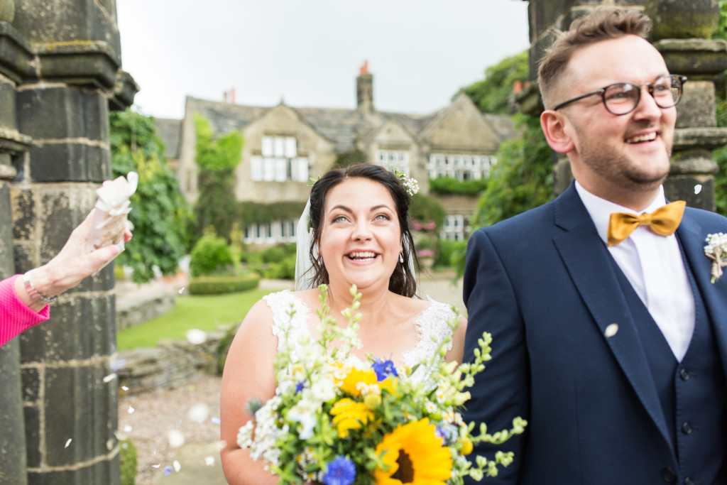 Holdsworth House Wedding, Yorkshire Wedding, Summer Wedding, Yellow Bouquet, bowtie