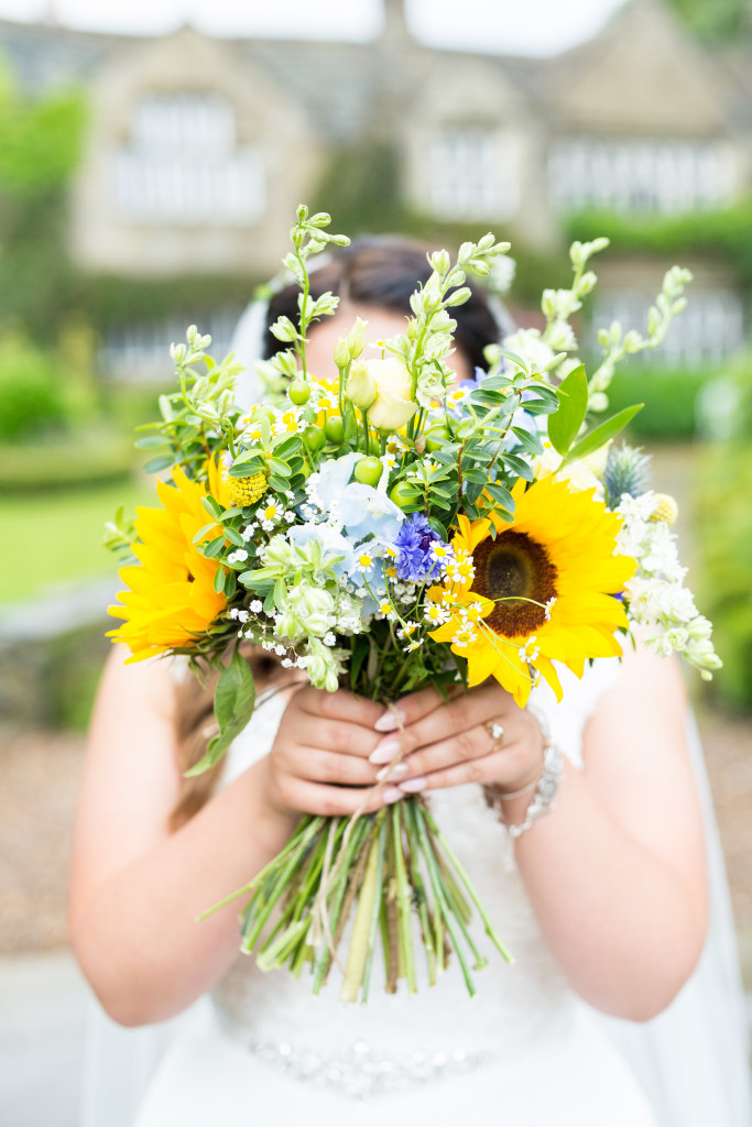 Holdsworth House Wedding, Yorkshire Wedding, Summer Wedding, Yellow Bouquet, bowtie